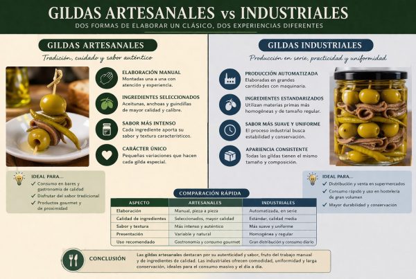 comparativa gildas artesanales vs industriales para hostelería profesional