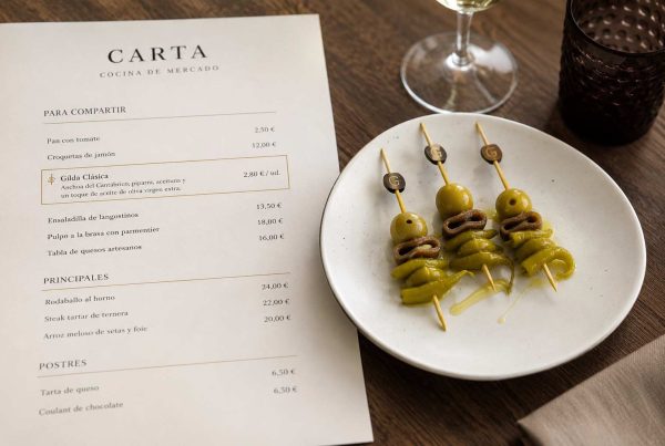 Gildas artesanales para restaurantes: aperitivo de carta y servicio en mesa